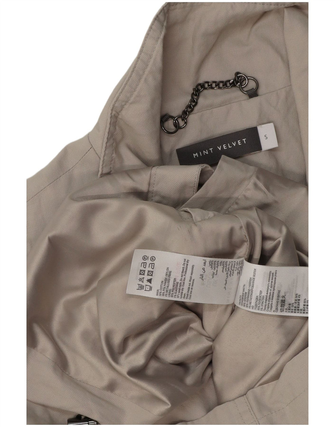 MINT VELVET Chaqueta utilitaria para mujer UK 10 Small Grey Cotton