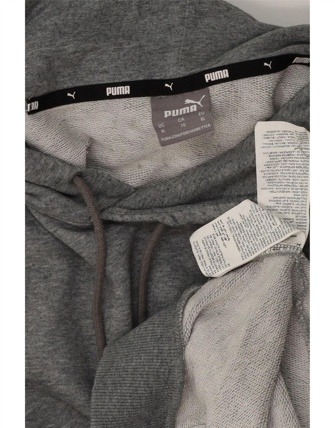 PUMA Mens Hoodie Jumper XL Grey Cotton