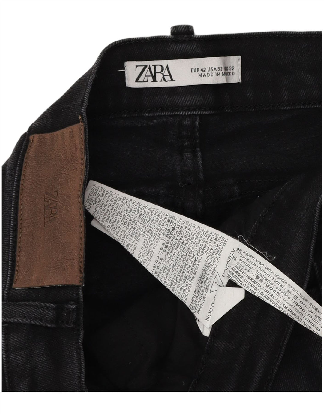 Zara Jeans ajustados para hombre EU 42 Large W32 L30 Algodón gris