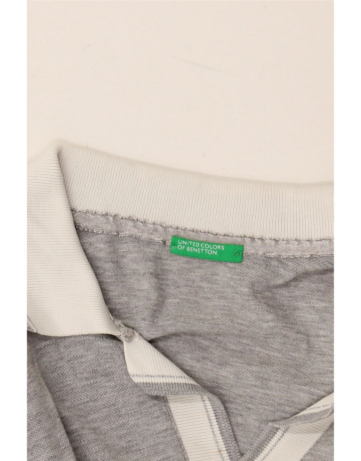 BENETTON Polo para mujer UK 44 Gris medio