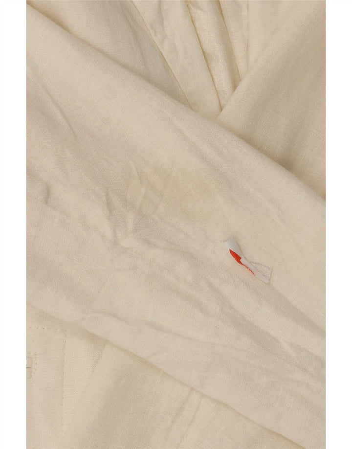 French Connection Chaqueta tipo blazer de 1 botón para mujer UK 42 Mediana Lino blanco