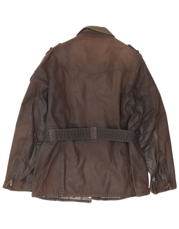 Barbour Chaqueta militar de algodón encerado para mujer Reino Unido 44 Marrón grande