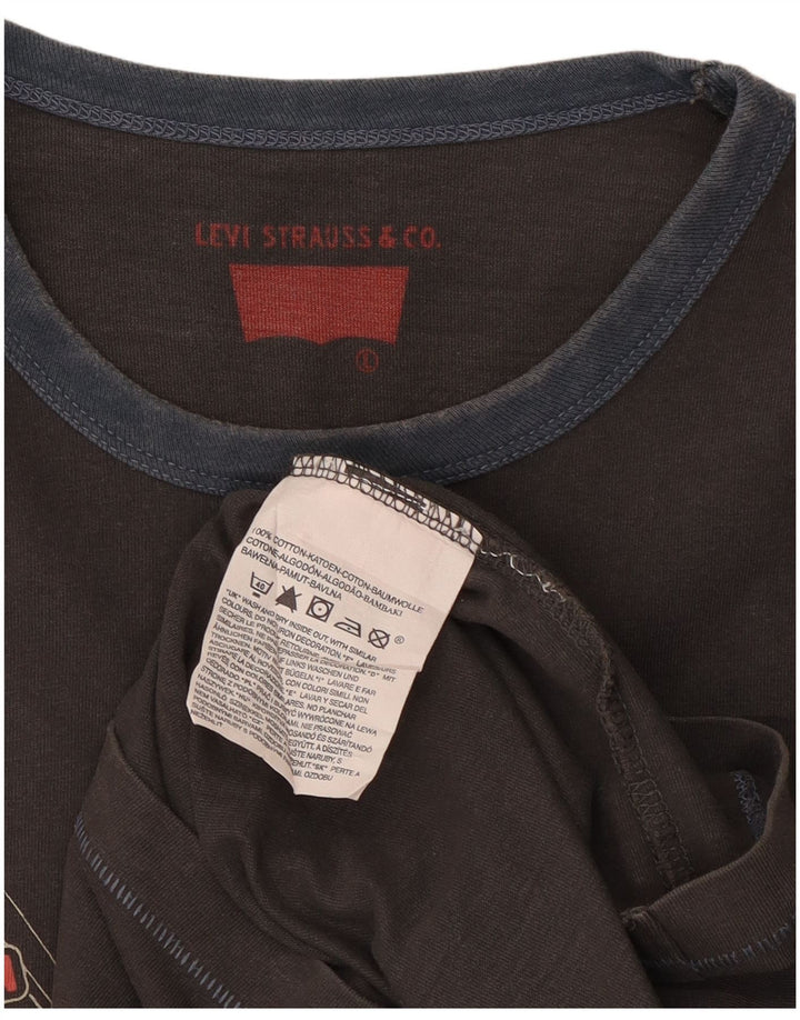 Levi's Camiseta gráfica para hombre Top grande de algodón gris