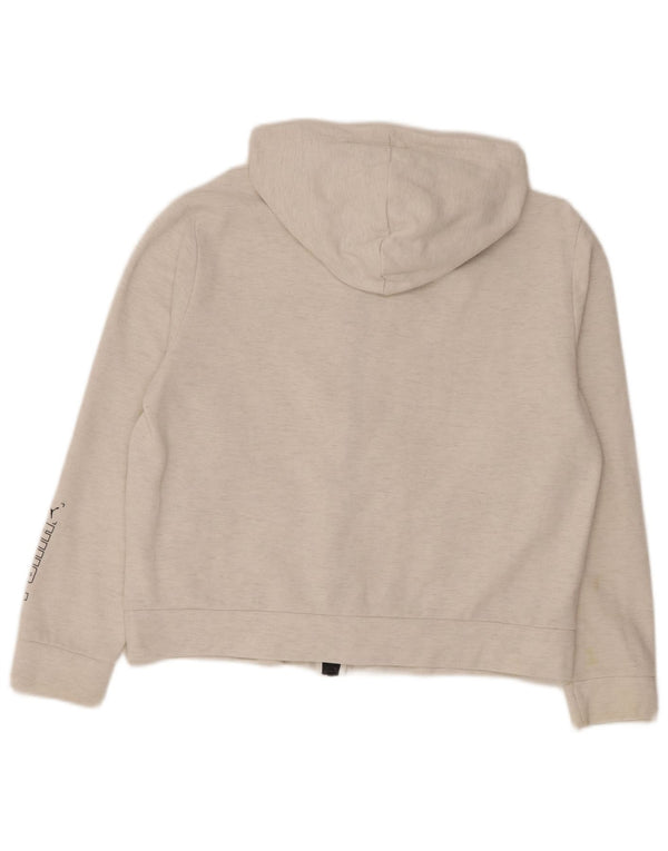Puma Sudadera con capucha y cremallera gráfica para mujer Reino Unido 14 Algodón blanco mediano