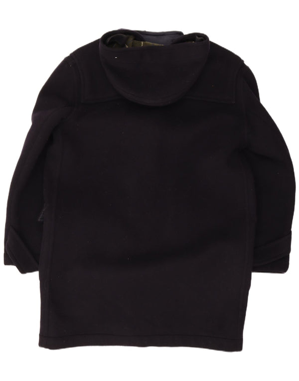 Vintage hombres con capucha Duffle abrigo Reino Unido 40 grande azul marino