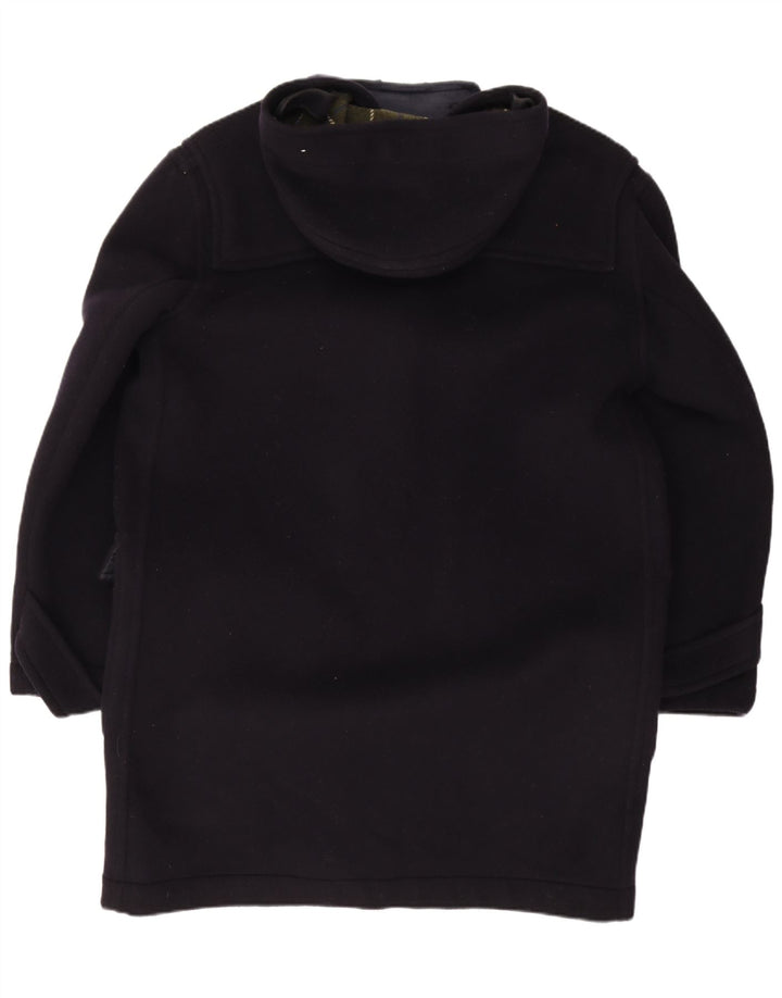 Vintage hombres con capucha Duffle abrigo Reino Unido 40 grande azul marino