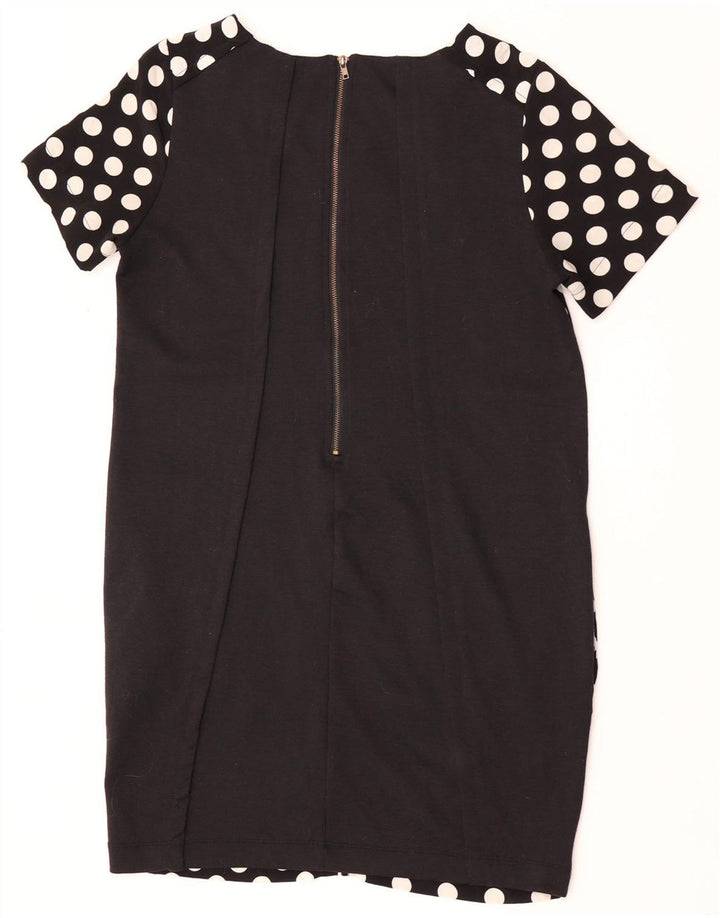 Zara Vestido recto para mujer UK 40 Mediano Poliéster con lunares negros
