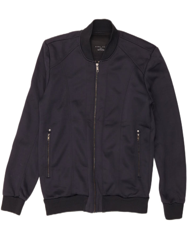 Zara Hombre Cazadora Bomber UK 42 XL Azul Marino