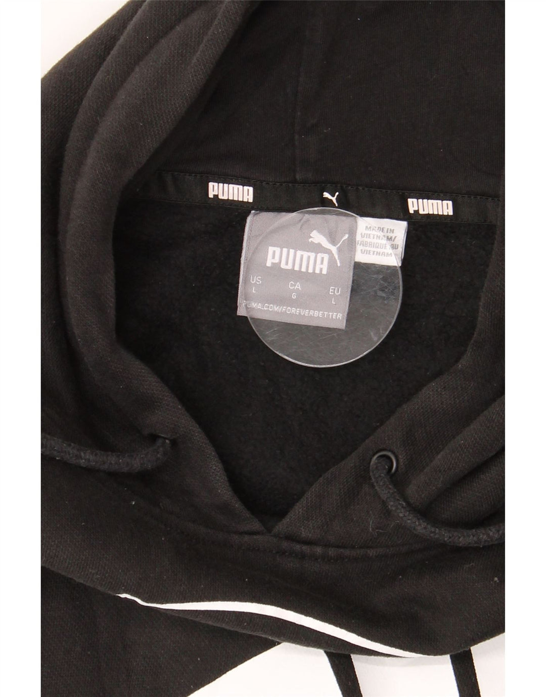 PUMA Sudadera con capucha gráfica para hombre, talla grande, color negro