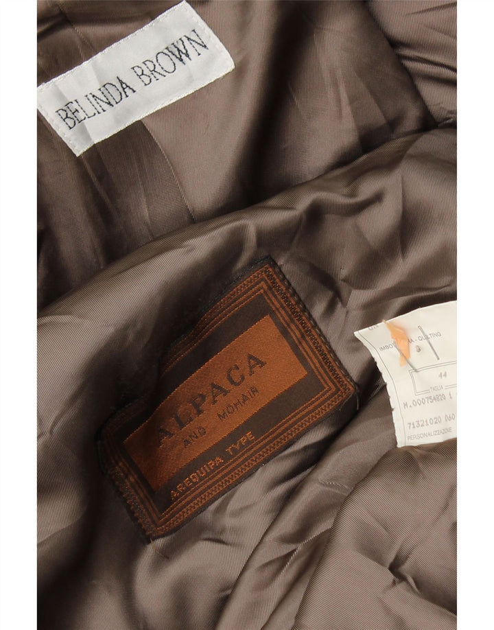 VINTAGE Abrigo abierto de gran tamaño para mujer IT 44 Lana de alpaca gris medio