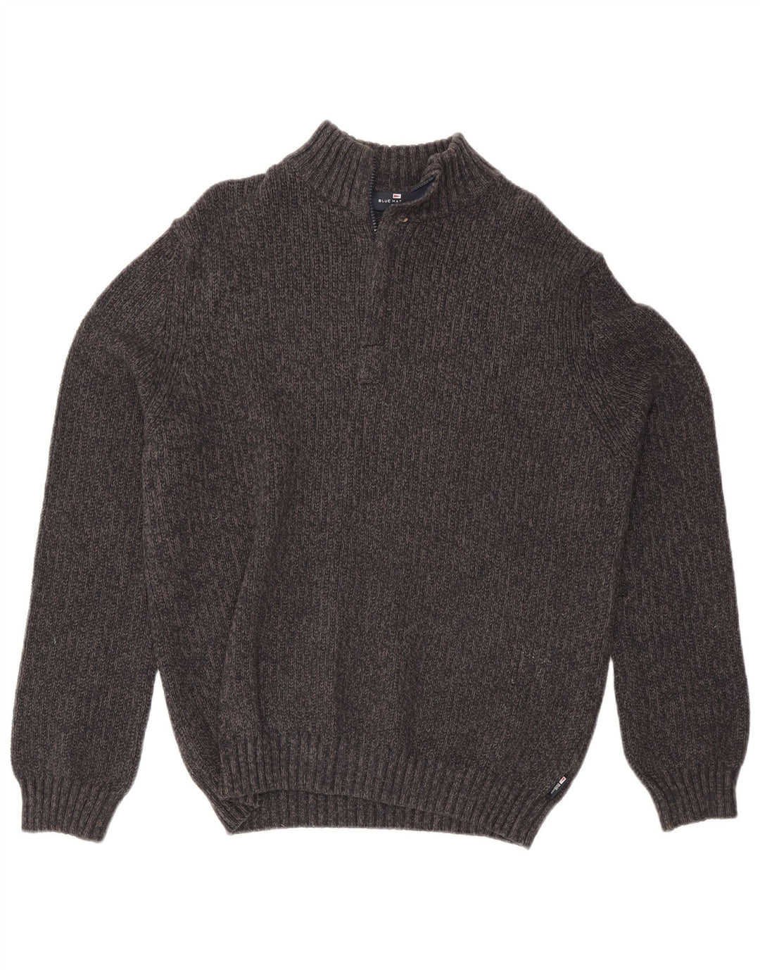 Marks & Spencer Jersey Azul Harbor con Cuello Y Cremallera para Hombre Seda Gris Medio