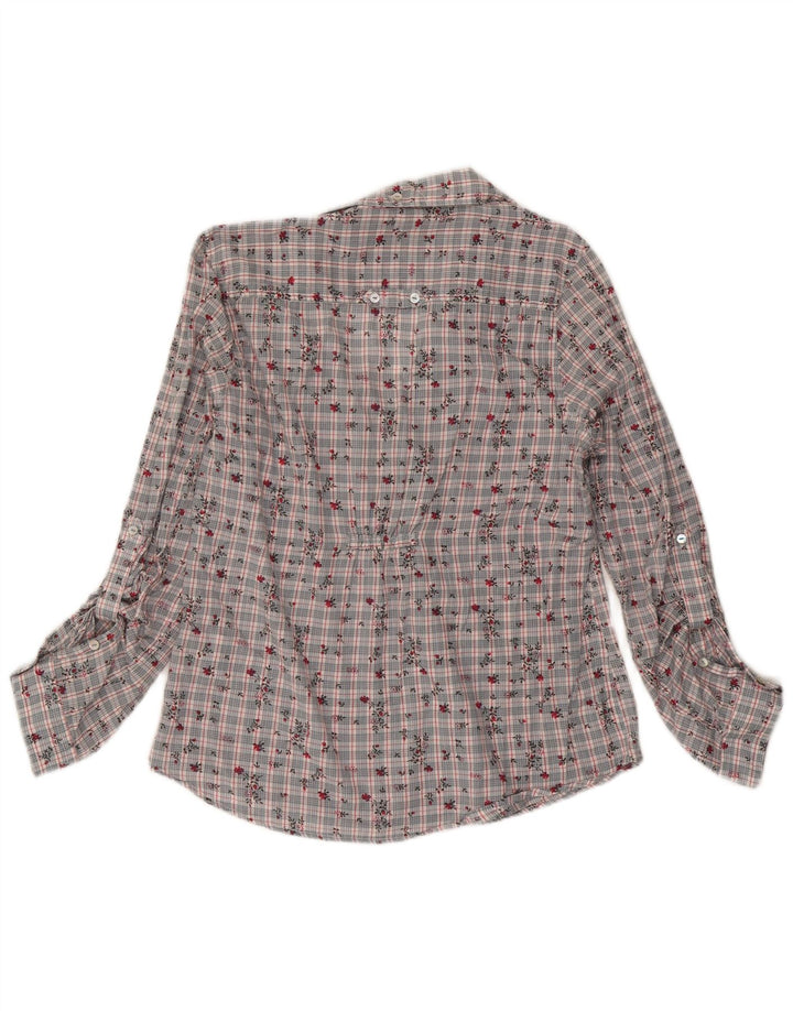 Blusa camisera para mujer White Stuff UK 44 Algodón floral gris medio