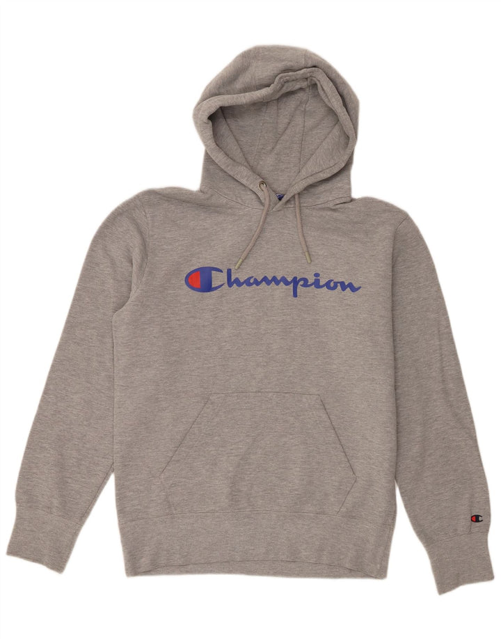 Champion Sudadera Con Capucha Y Estampado Gráfico Gris Medio Moteado