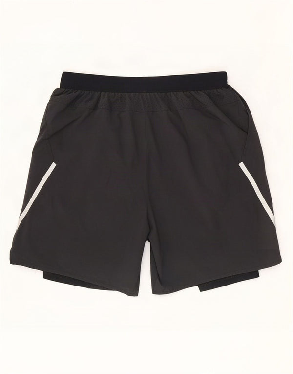 Pantalones cortos deportivos Nike Dri Fit para hombre Poliéster color block gris grande