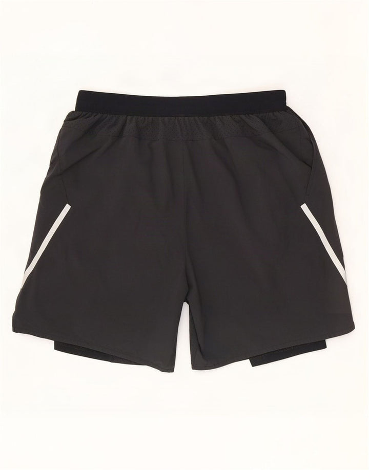 Pantalones cortos deportivos Nike Dri Fit para hombre Poliéster color block gris grande