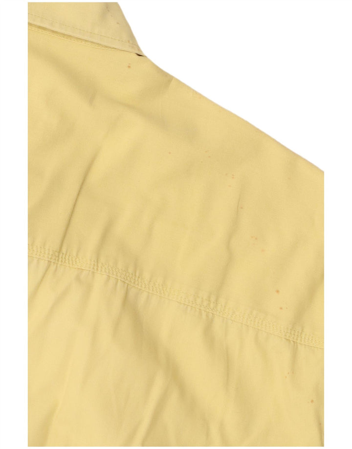 McNeal Camisa de manga corta para hombre de algodón amarillo grande