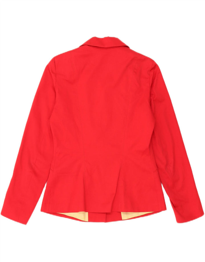 Vintage mujer 3 botones Blazer chaqueta IT 44 algodón rojo medio