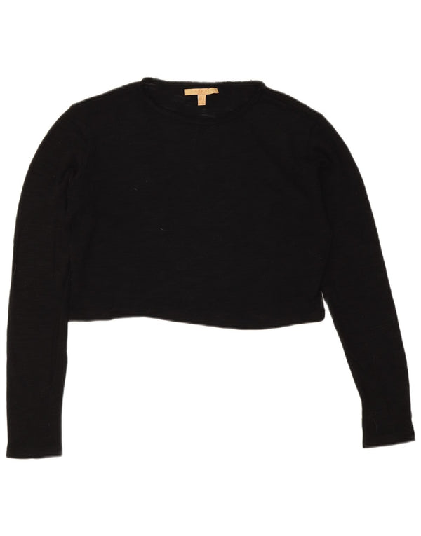 Zara Mujer Trafaluc Crop Top Extragrande Manga Larga UK 10 Small Negro