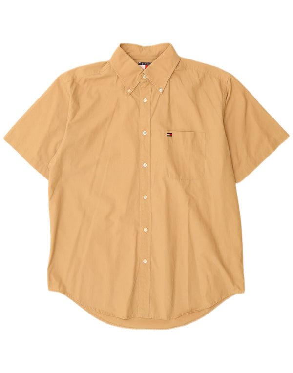 TOMMY HILFIGER Camisa Manga Corta Hombre Algodón Amarillo Medio
