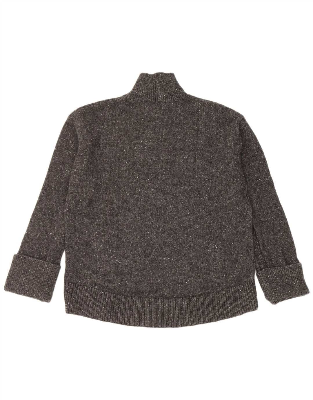 John Lewis Suéter tipo jersey con cuello alto para mujer Reino Unido 12 Lana moteada gris medio