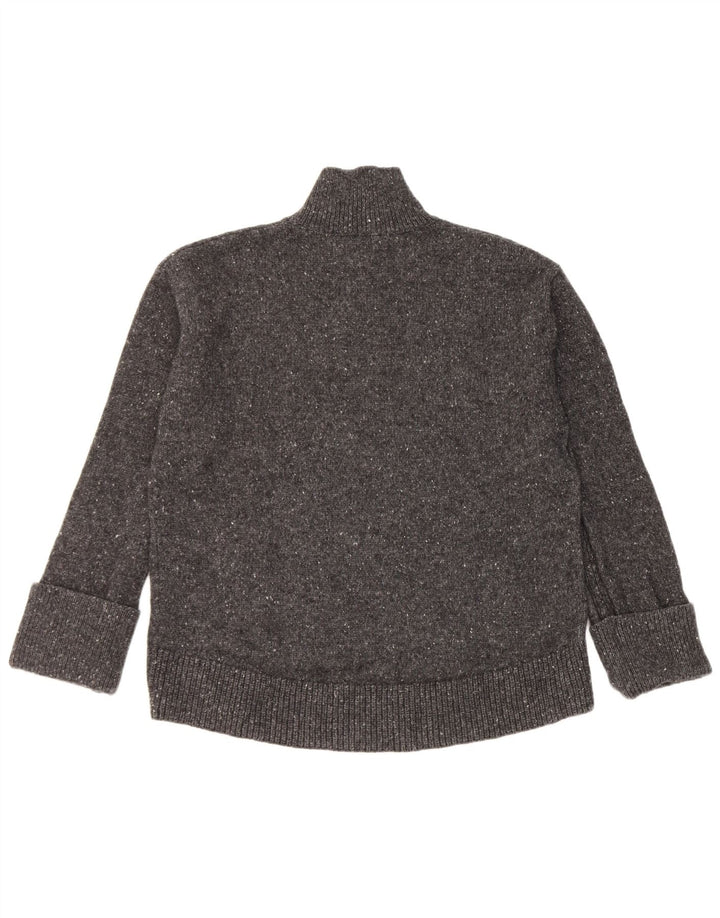 John Lewis Suéter tipo jersey con cuello alto para mujer Reino Unido 12 Lana moteada gris medio