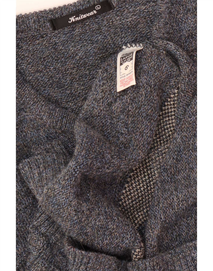 St. Bernard - Jersey para hombre con cuello en V, acrílico geométrico, color azul grande