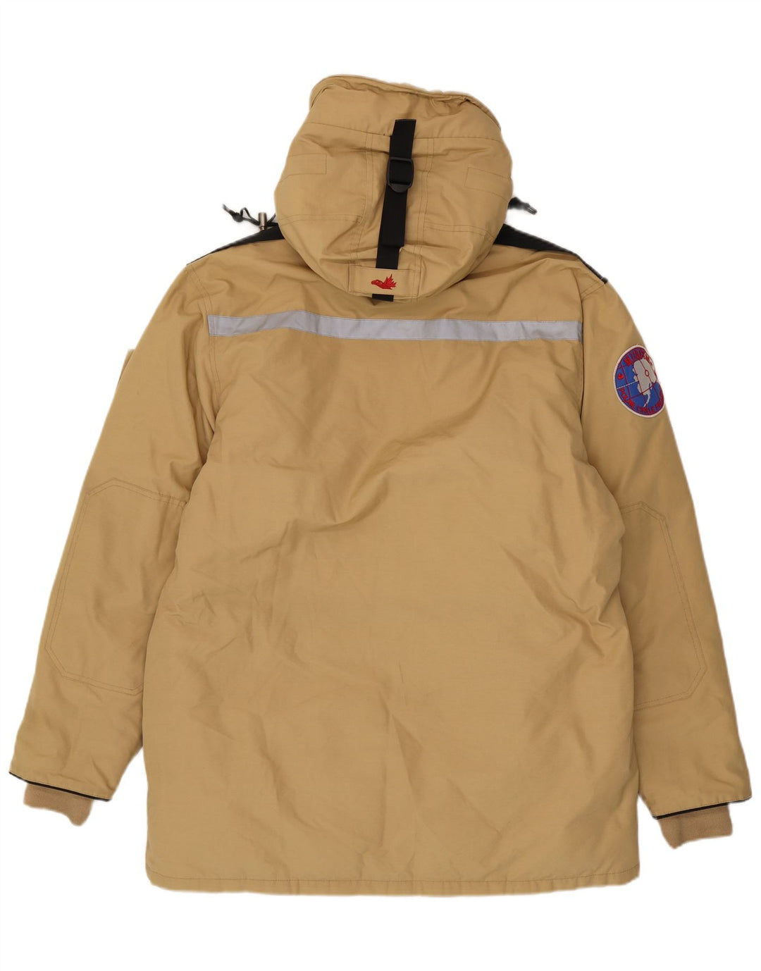 Museum Chaqueta acolchada con capucha para hombre UK 40 Large Beige Cotton