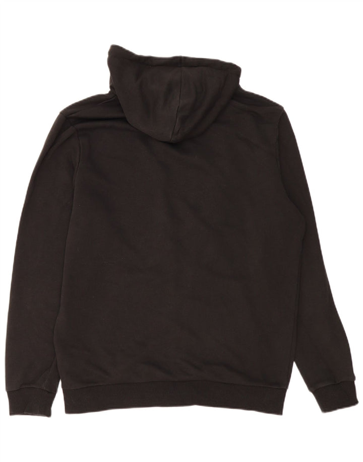 Puma Sudadera con capucha y cremallera para hombre, algodón negro mediano