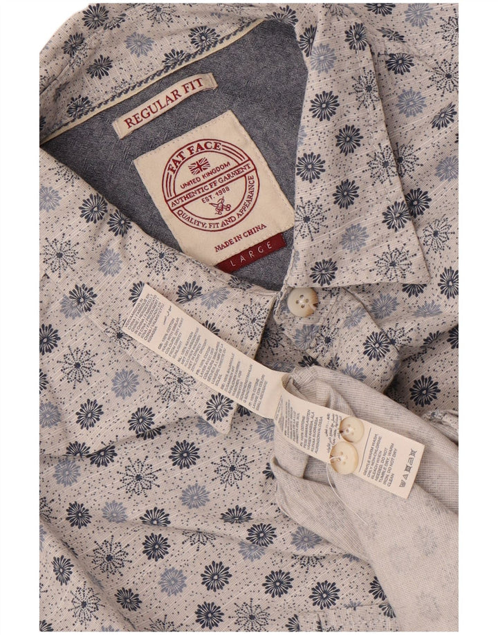 Camisa de corte estándar para hombre de Fat Face de algodón con estampado floral en azul grande
