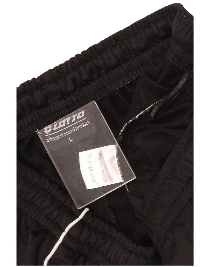 Lotto Hombre Pantalones De Chándal Joggers Large Negro Poliéster