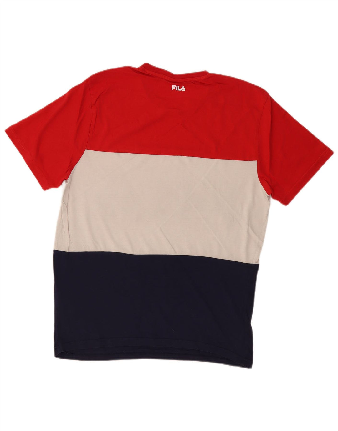FILA Camiseta gráfica para hombre Top mediano de algodón con bloques de color multicolor