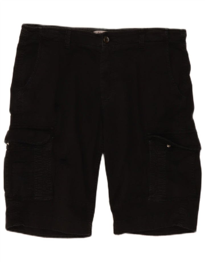 Vintage hombres cargo pantalones cortos IT 50 grande W38 algodón negro