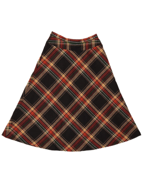 GERARD PASQUIER Falda acampanada para mujer W24 XS Poliéster a cuadros negro