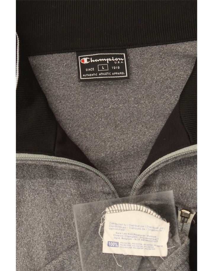 CHAMPION Chaqueta superior de chándal holgada para hombre Poliéster gris grande