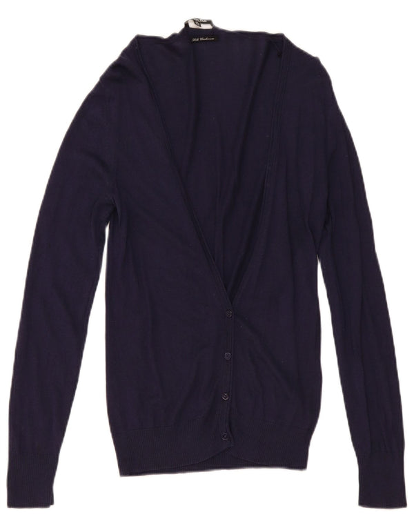 Massimo Dutti Cárdigan para Mujer UK 12 Medium Azul Marino Seda