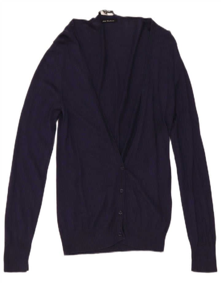 Massimo Dutti Cárdigan para Mujer UK 12 Medium Azul Marino Seda