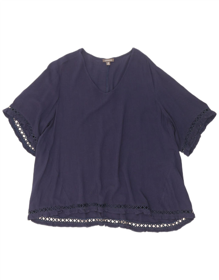 Marks & Spencer Blusa extragrande con autógrafo para mujer UK 40 XL Azul marino
