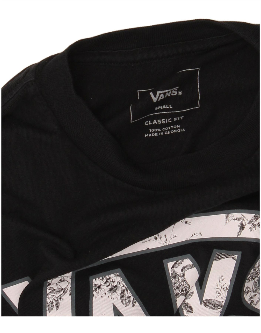 Vans Hombre Classic Fit Graphic Top Manga Larga Pequeño Algodón Negro