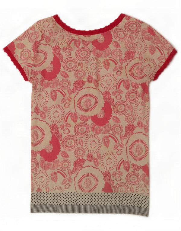 White Stuff Cárdigan de manga corta para mujer UK 8 Small Pink Floral Cotton