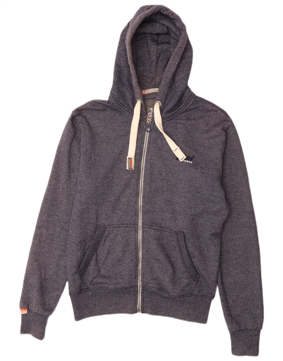 Superdry Sudadera con capucha y cremallera para hombre XL Algodón azul marino