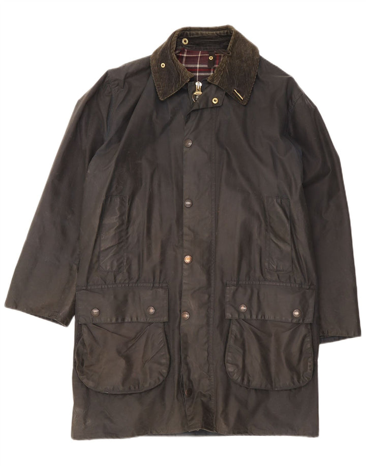 Barbour Chaqueta de algodón encerado para hombre EU 38 Mediano Negro