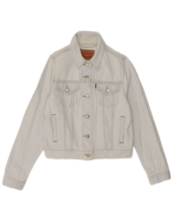 Levi's Chaqueta vaquera corta para mujer Reino Unido 12 Algodón azul medio