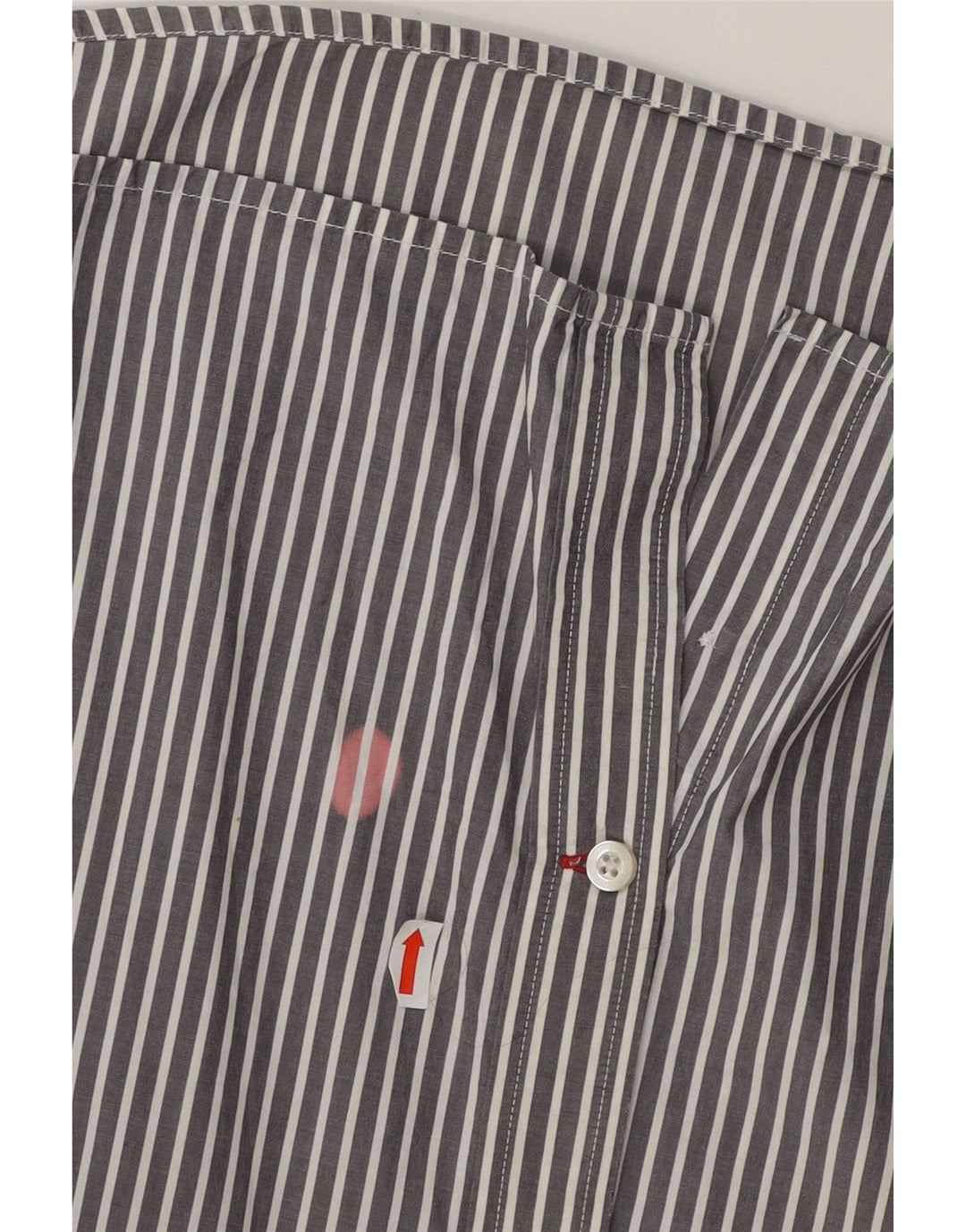 TOMMY HILFIGER Mens Shirt Medium Grey Striped Cotton Vintage Tommy Hilfiger and Second-Hand Tommy Hilfiger from Messina Hembry 
