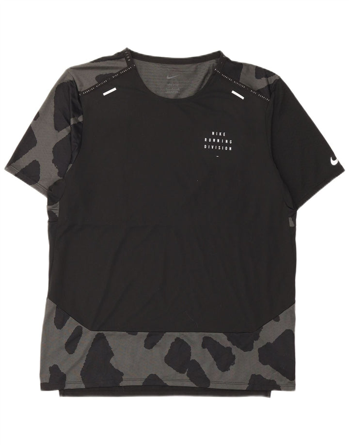Nike - Camiseta Dri Fit para hombre, talla grande, poliéster de camuflaje negro