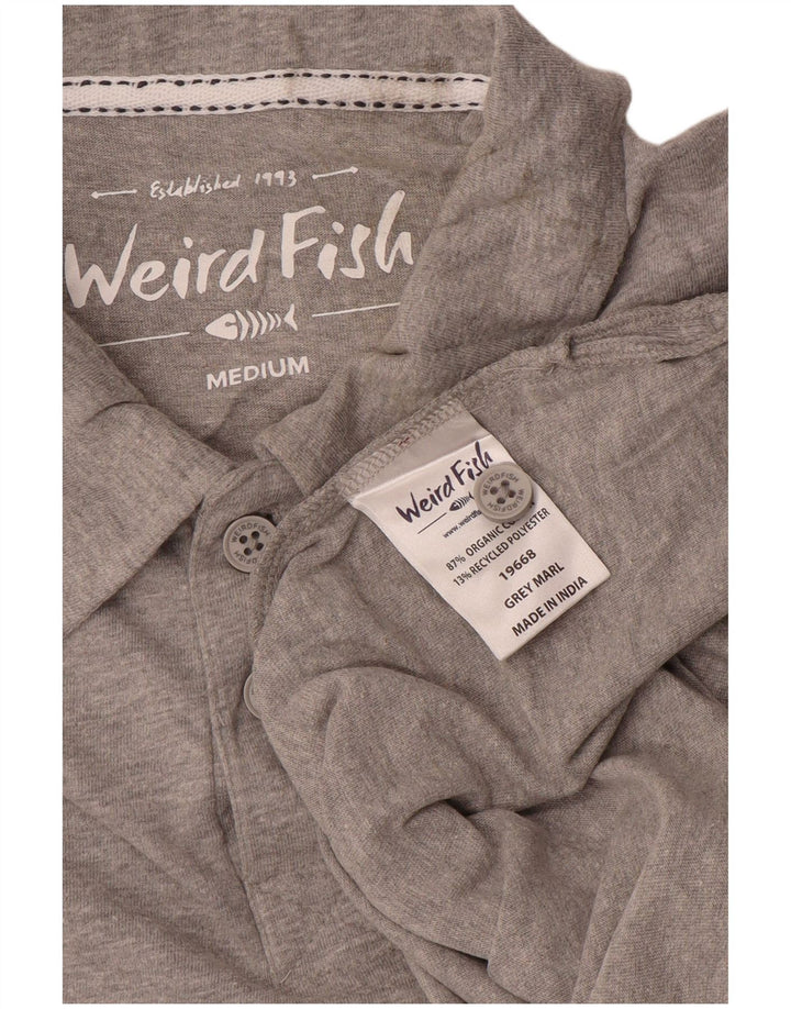 Weird Fish Polo Hombre Algodón Gris Medio