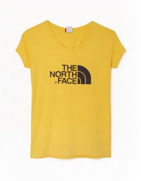 The North Face Camiseta gráfica para mujer Top UK 10 Small Yellow Cotton