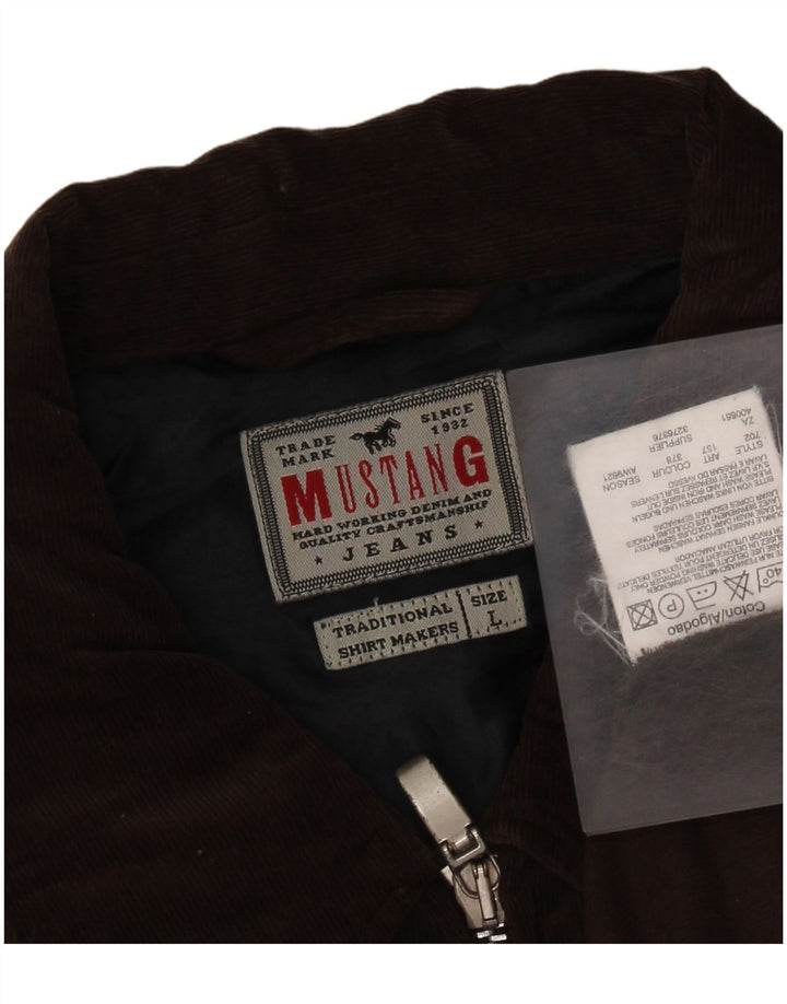 MUSTANG Camisa de pana para hombre Algodón marrón grande