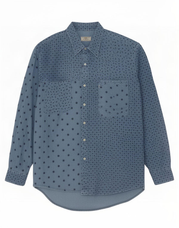 Camisa Levi's para hombre con patchwork azul grande