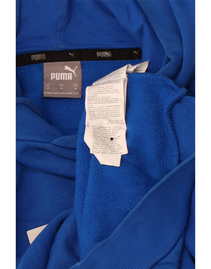 PUMA Jersey con capucha gráfica para hombre de algodón azul medio