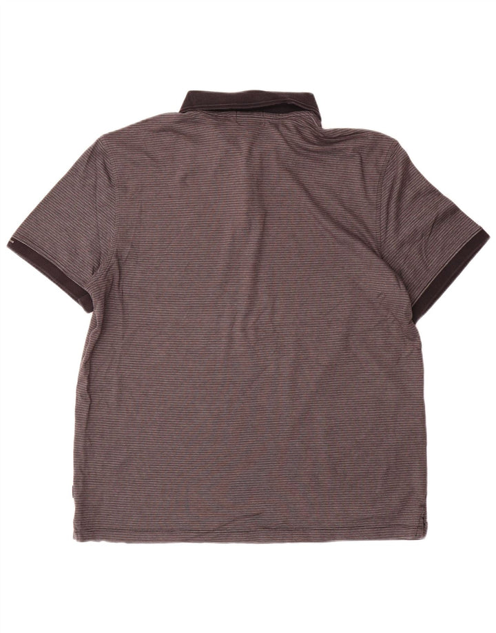 CALVIN KLEIN Polo para hombre de algodón a rayas grises grandes